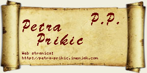 Petra Prikić vizit kartica
